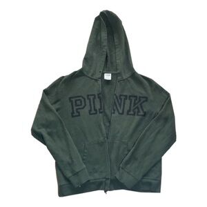 PINK dark green hoodie small